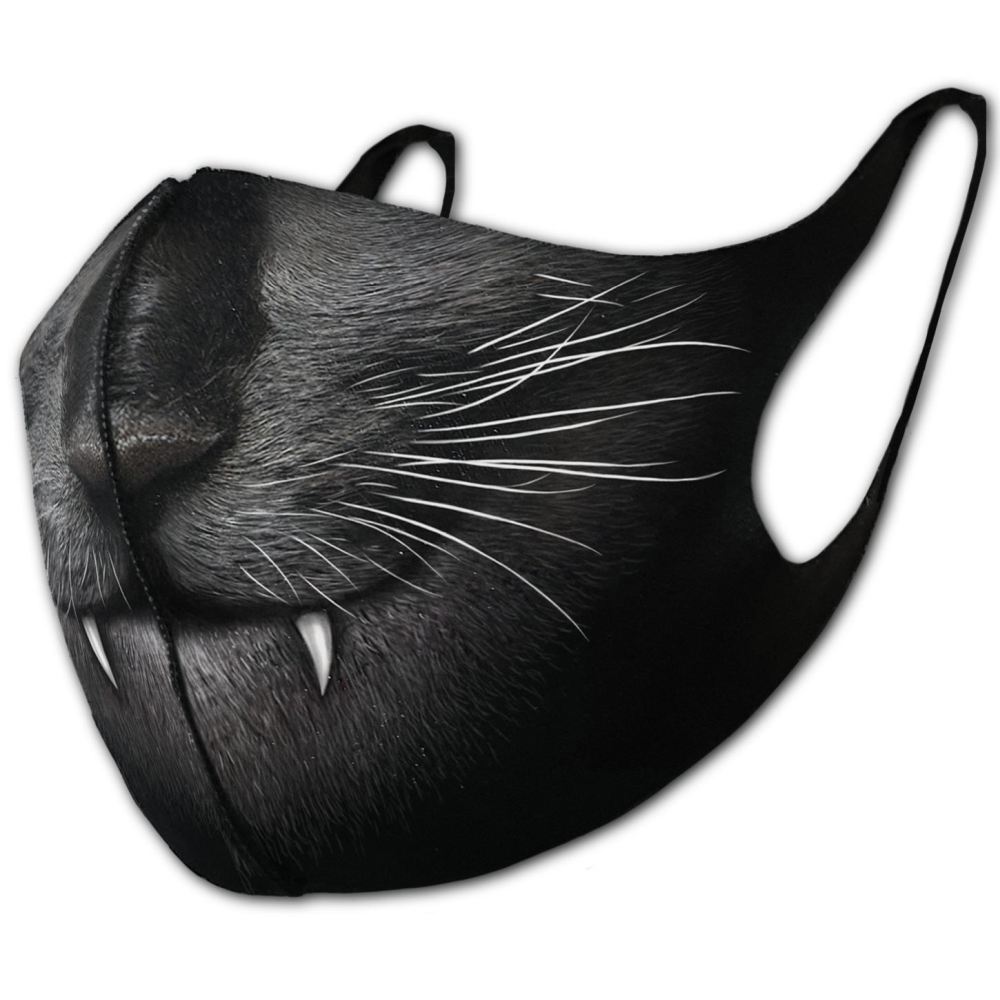 Spiral - CAT FANGS Masker - Mondkapje - Zwart